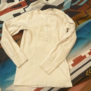 Vintage military Henley Wool-Cotton blend Size Small Cream/Beige